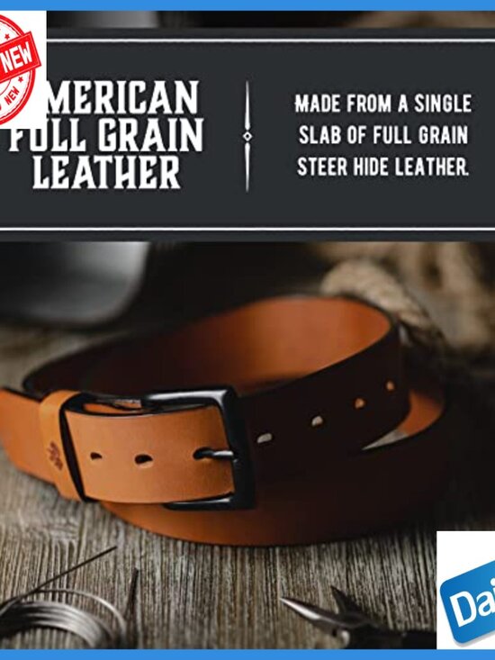 EDC Belt | American Bench Craft Heavy Duty Leather Work Belt, Made in USA, EDC, Size 36